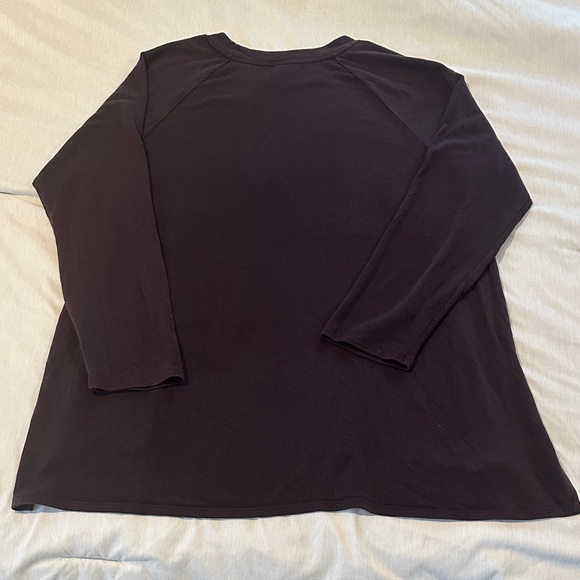 Eileen Fisher Cozy Brushed Terry Hug Raglan-Sleeve Top – XL – Plum - Picture 7 of 9